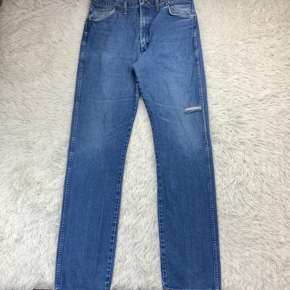 Vintage Wrangler Jeans Mens 37x36 Blue USA 13MWZ Scovill Cowboy Denim Tag‎ 38x38
